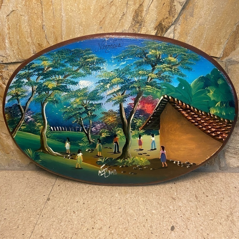 Vintage painting of a sunset near the water in Nicaragua signed by artist - Picture 11 of 11